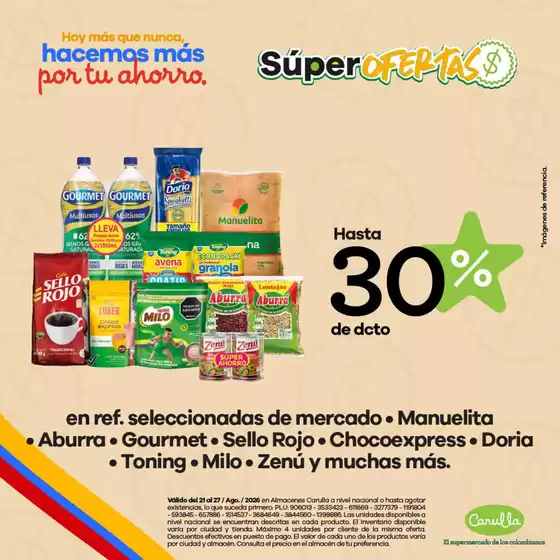 Catálogo Carulla | Descubre las Superofertas | 2026-08-24T00:00:00.000Z - 2026-08-27T00:00:00.000Z