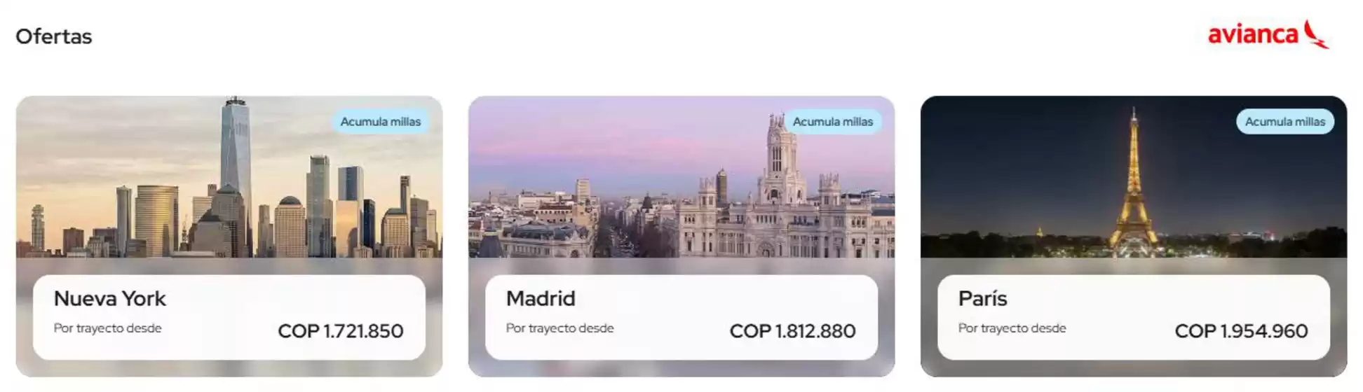 Catálogo Avianca | Ofertas | 2026-08-24T00:00:00.000Z - 2026-08-31T00:00:00.000Z