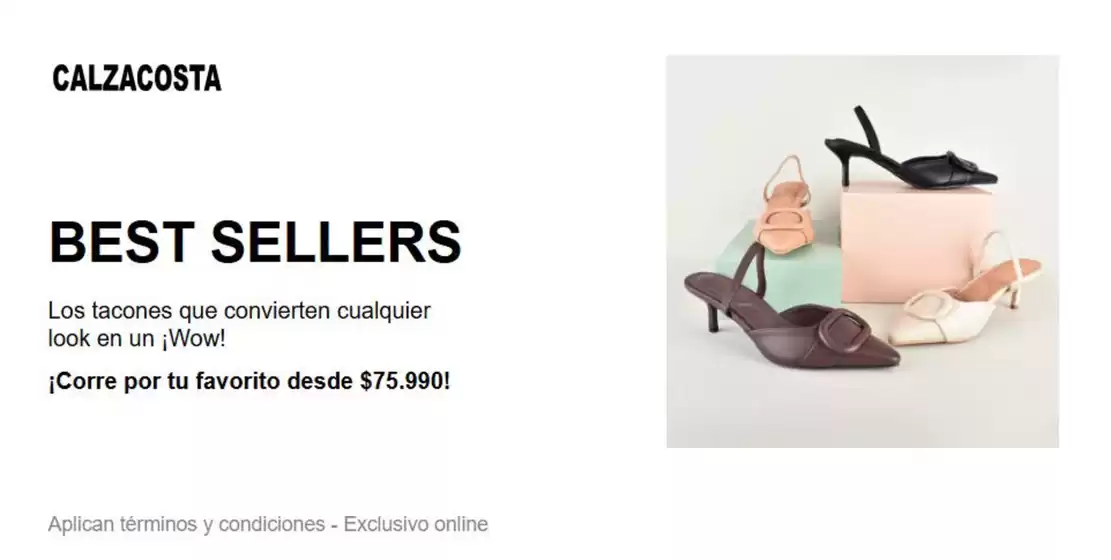 Catálogo Calzacosta | Best Sellers, corre por tu favorito desde $75,990 | 2026-08-25T00:00:00.000Z - 2026-08-31T00:00:00.000Z