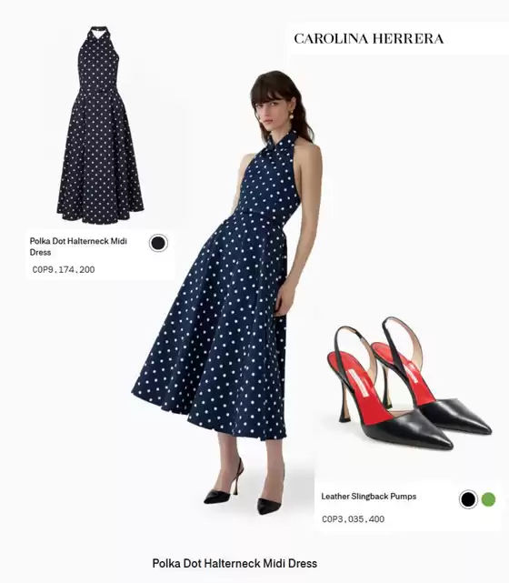 Catálogo Carolina Herrera | Polka Dot Halterneck Midi Dress | 2026-08-25T00:00:00.000Z - 2026-09-13T00:00:00.000Z