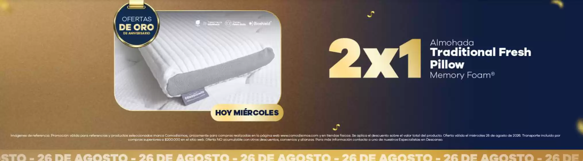 Catálogo Comodísimos | 2x1 Traditional Fresh Pillow Memory Foam | 2026-08-26T00:00:00.000Z - 2026-08-26T00:00:00.000Z