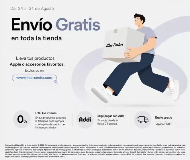 Catálogo Mac Center | Envío Gratis en toda la tienda | 2026-08-26T00:00:00.000Z - 2026-08-31T00:00:00.000Z