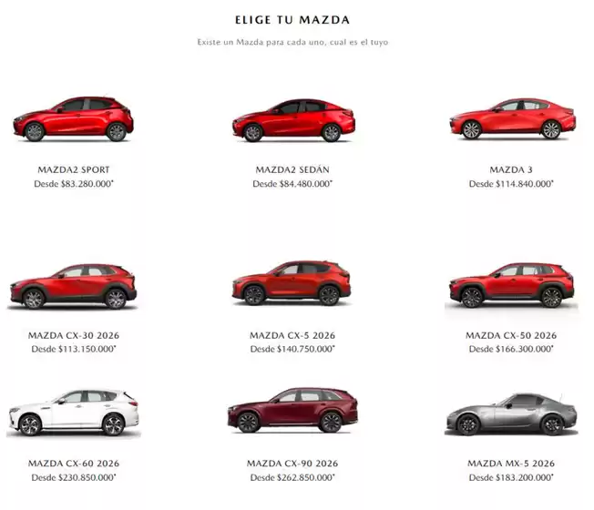 Catálogo Madiautos | Elige tu Mazda | 2026-08-27T00:00:00.000Z - 2026-08-31T00:00:00.000Z