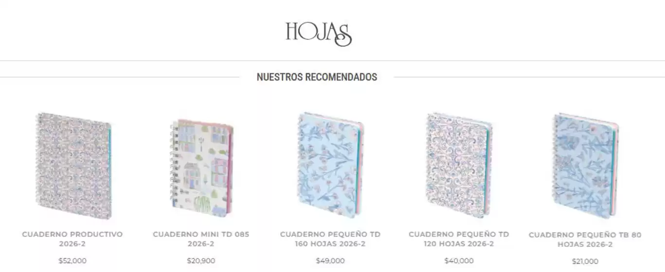 Catálogo Hojas | Nuestros Recomendados | 2026-08-27T00:00:00.000Z - 2026-09-10T00:00:00.000Z