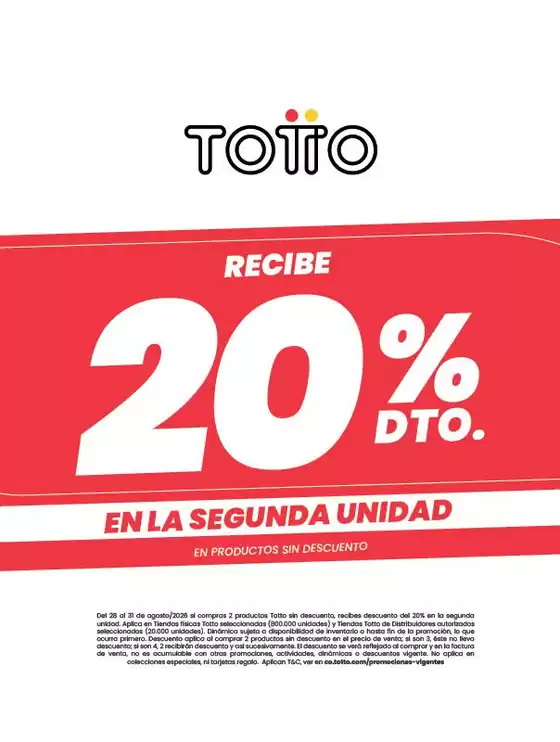 Catálogo Totto | Ofertas exclusivas para nuestros clientes | 2026-08-28T00:00:00.000Z - 2026-08-31T00:00:00.000Z
