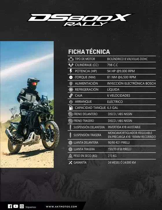 Catálogo AKT | Ficha tecnica rally 800 new | 2026-08-27T00:00:00.000Z - 2026-09-10T00:00:00.000Z