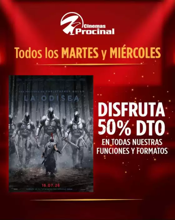 Catálogo Cines Procinal | Todos los Martes y Miércoles 50% DTO | 2026-08-27T00:00:00.000Z - 2026-09-29T00:00:00.000Z