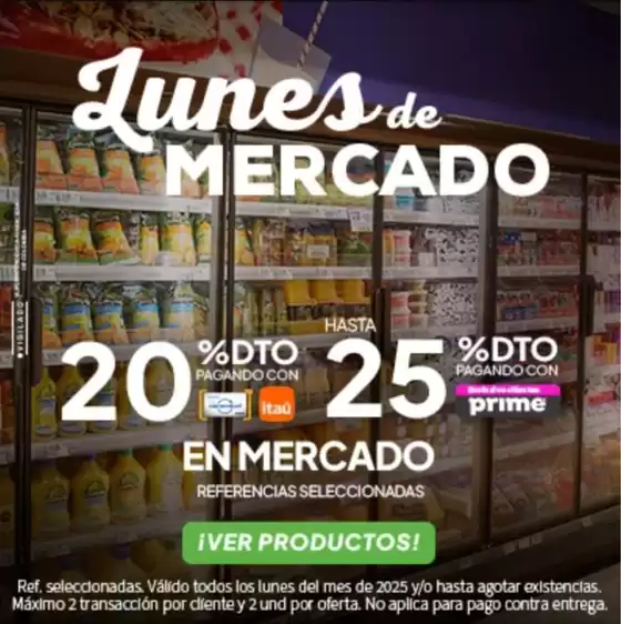 Lunes de mercado . Hasta 20 % off