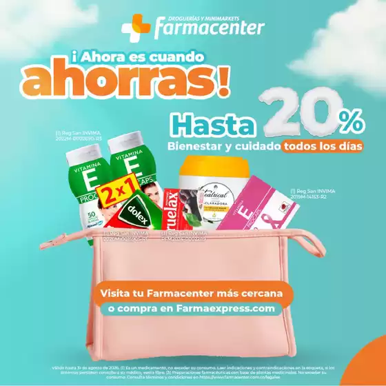 Catálogo Farmacenter | Aprovecha hasta 20% DTO en tu cuidado personal | 2026-08-28T00:00:00.000Z - 2026-08-31T00:00:00.000Z