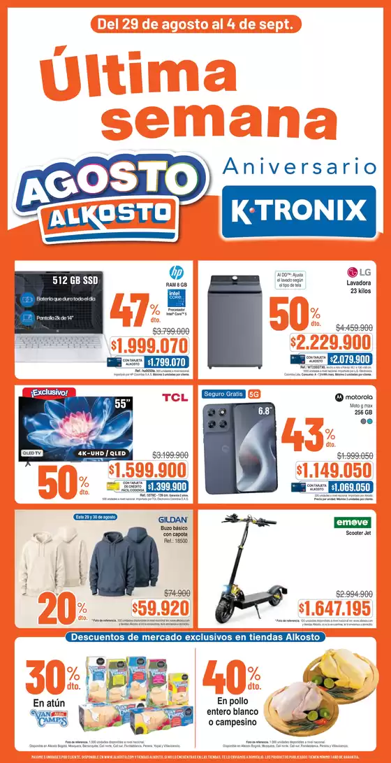 Catálogo Alkosto en Palmira | Separata ultima semana aniversario 29agosto2026 | 2026-08-29T00:00:00.000Z - 2026-09-04T00:00:00.000Z