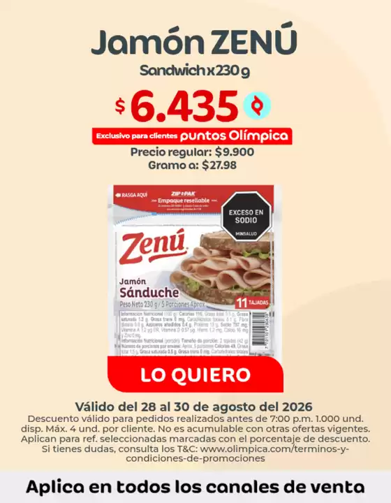 Catálogo Olímpica | Promociones actuales | 2026-08-28T00:00:00.000Z - 2026-08-30T00:00:00.000Z