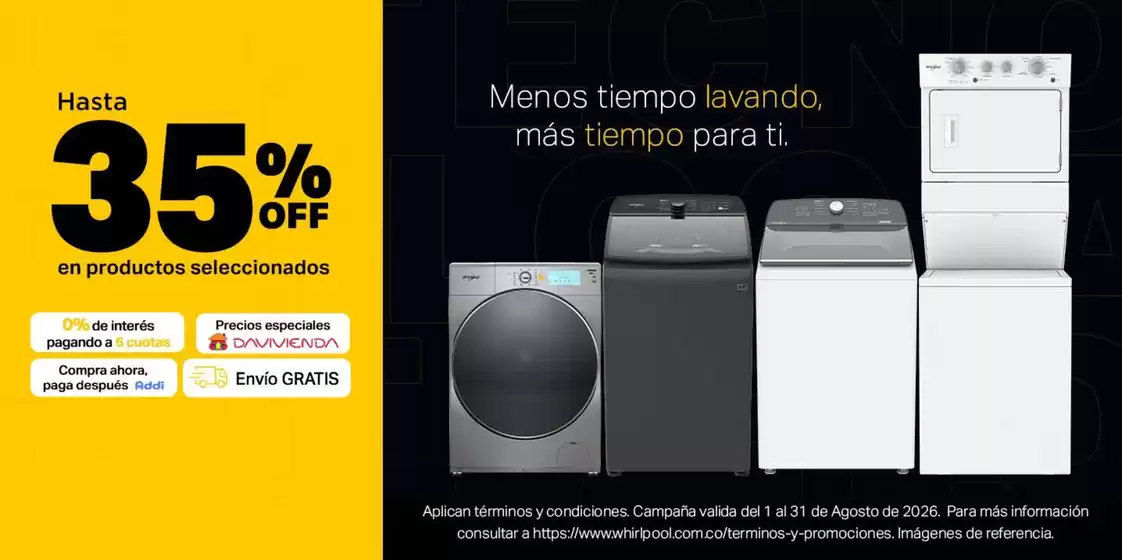 Catálogo Whirlpool | Ofertas hasta 35% OFF y 40% OFF | 2026-08-31T00:00:00.000Z - 2026-08-31T00:00:00.000Z