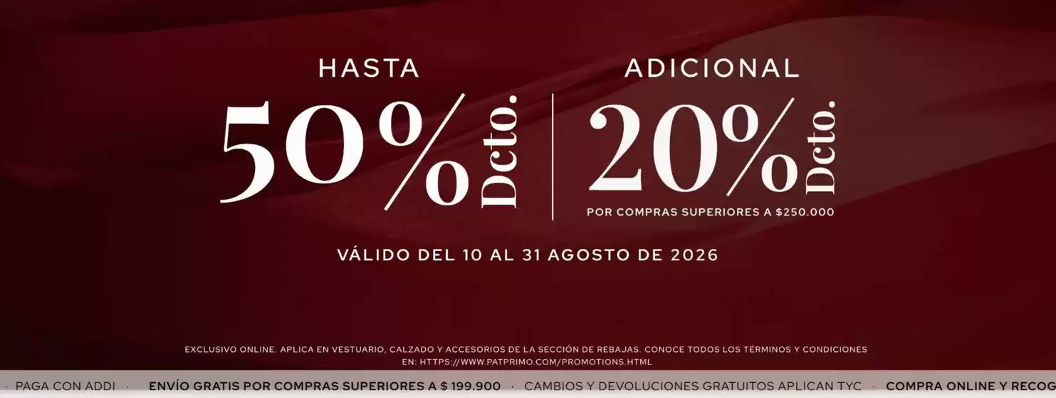 Catálogo Pat Primo | Hasta 50% OFF, 20% OFF Adicional | 2026-08-31T00:00:00.000Z - 2026-08-31T00:00:00.000Z