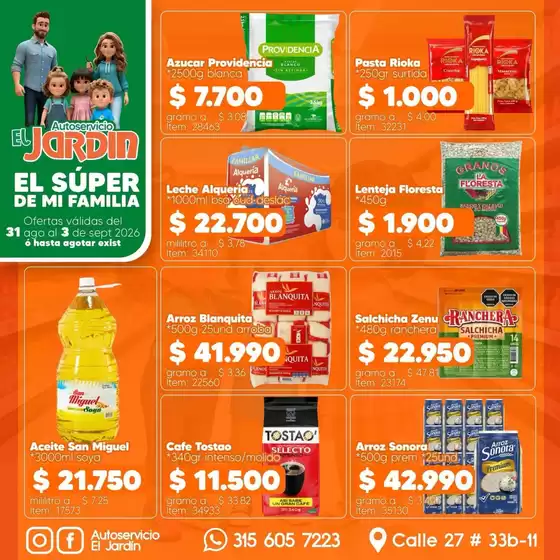 Catálogo Autoservicio El Jardín en Jamundí | Ofertas Autoservicio El Jardín | 2026-08-31T00:00:00.000Z - 2026-09-03T00:00:00.000Z