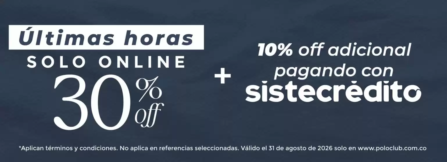 Catálogo Polo Club | Ofertas de dia | 2026-08-31T00:00:00.000Z - 2026-08-31T00:00:00.000Z