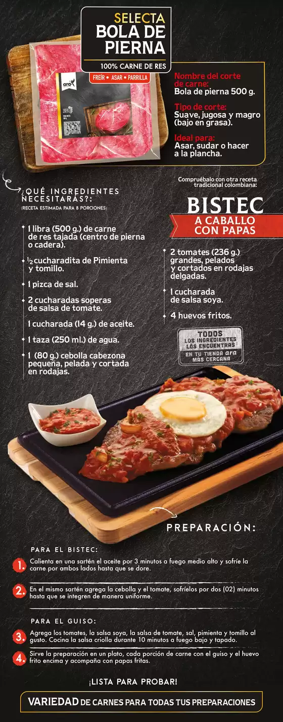 Catálogo Ara | Bistec a caballo con papas | 2026-09-02T00:00:00.000Z - 2026-09-16T00:00:00.000Z