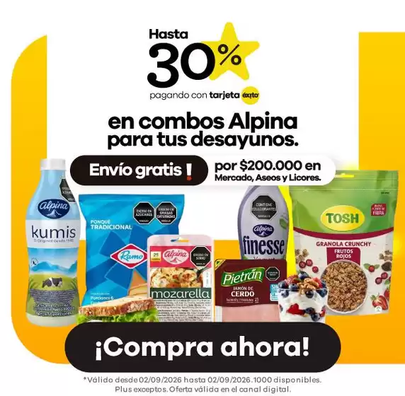 Catálogo Éxito | Ofertas y promociones actuales | 2026-09-02T00:00:00.000Z - 2026-09-02T00:00:00.000Z