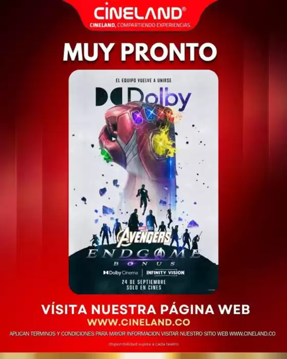 Catálogo Cineland | Avengers Endgame Bonus | 2026-09-03T00:00:00.000Z - 2026-09-24T00:00:00.000Z