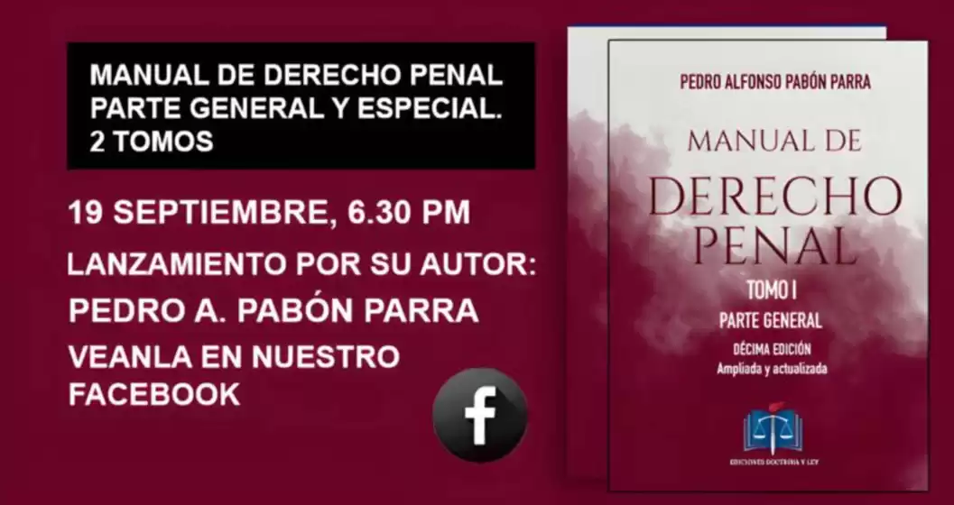 Catálogo Doctrina y Ley | Manual de Derecho Penal Parte General y Especial (2 Tomos) | 2026-09-03T00:00:00.000Z - 2026-09-19T00:00:00.000Z