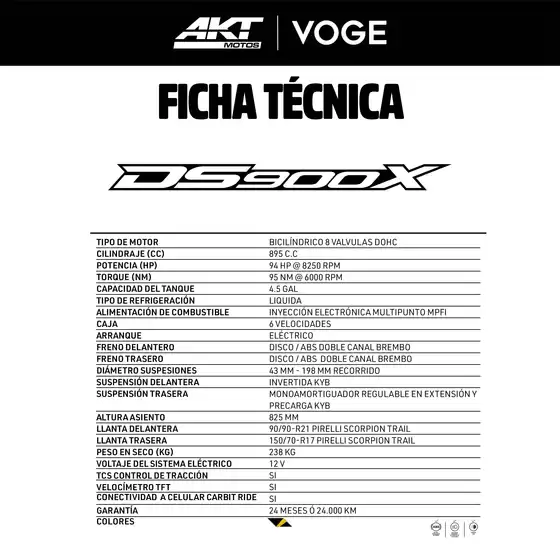 Catálogo AKT en Yopal | Ficha tecnica ds 900x | 2026-09-03T00:00:00.000Z - 2026-09-17T00:00:00.000Z