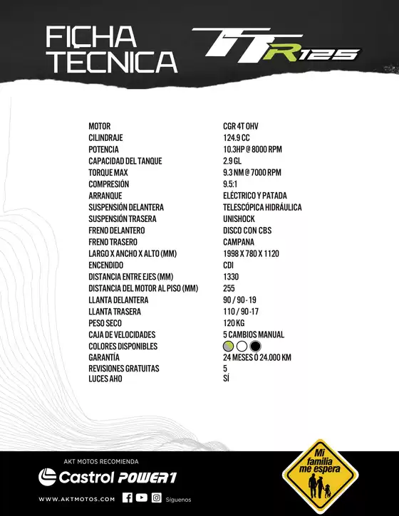 Catálogo AKT | Ficha tecnica ttr 125 | 2026-09-03T00:00:00.000Z - 2026-09-17T00:00:00.000Z