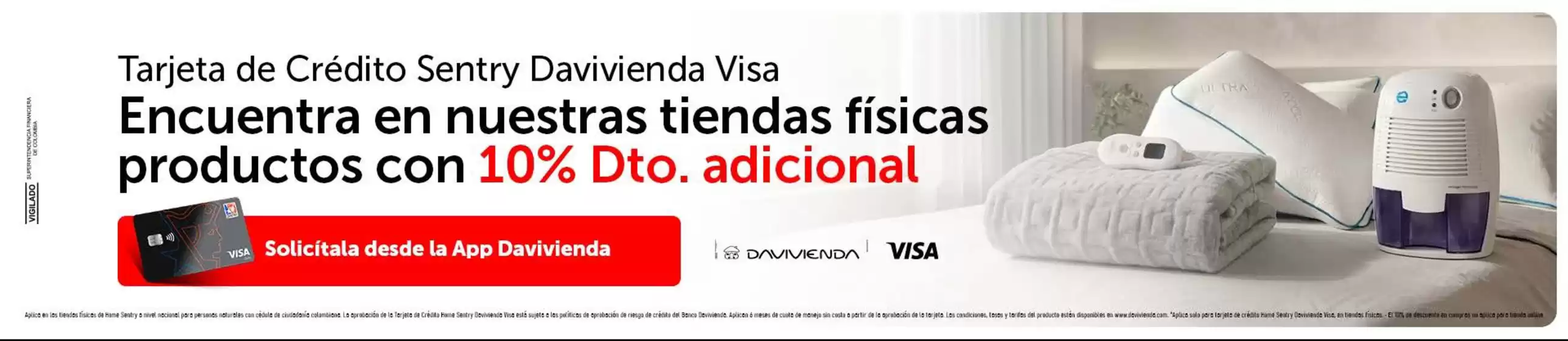 Catálogo Home Sentry | Tarjeta de Crédito Sentry Davivienda Visa con 10% OFF | 2026-09-04T00:00:00.000Z - 2026-09-30T00:00:00.000Z