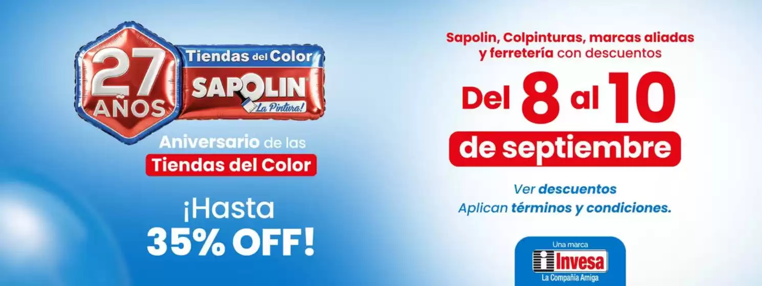 Catálogo Sapolin | Hasta 35% OFF | 2026-09-08T00:00:00.000Z - 2026-09-10T00:00:00.000Z
