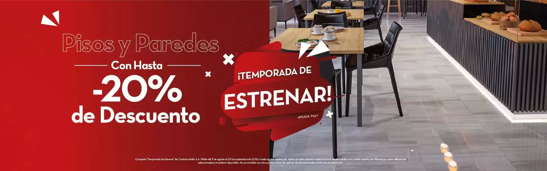 Catálogo Cerámica Italia | Pisos y Paredes con Hasta -20% de Descuento | 2026-09-04T00:00:00.000Z - 2026-09-30T00:00:00.000Z