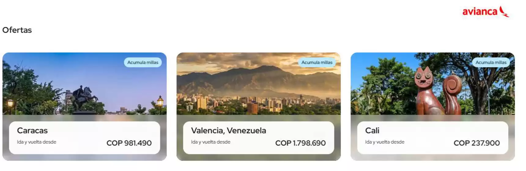 Catálogo Avianca | Precios Especiales | 2026-09-04T00:00:00.000Z - 2026-09-08T00:00:00.000Z