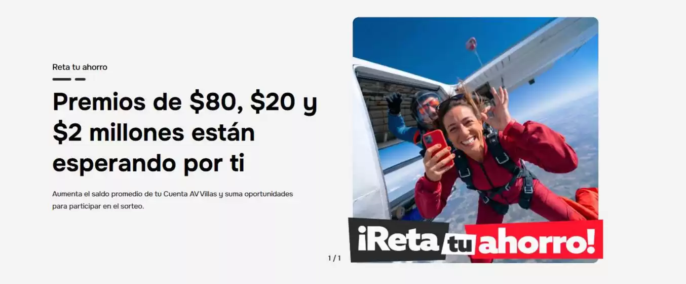 Catálogo Banco AV Villas | Premios de $80, $20 y $2 millones están esperando por ti | 2026-09-04T00:00:00.000Z - 2026-09-30T00:00:00.000Z