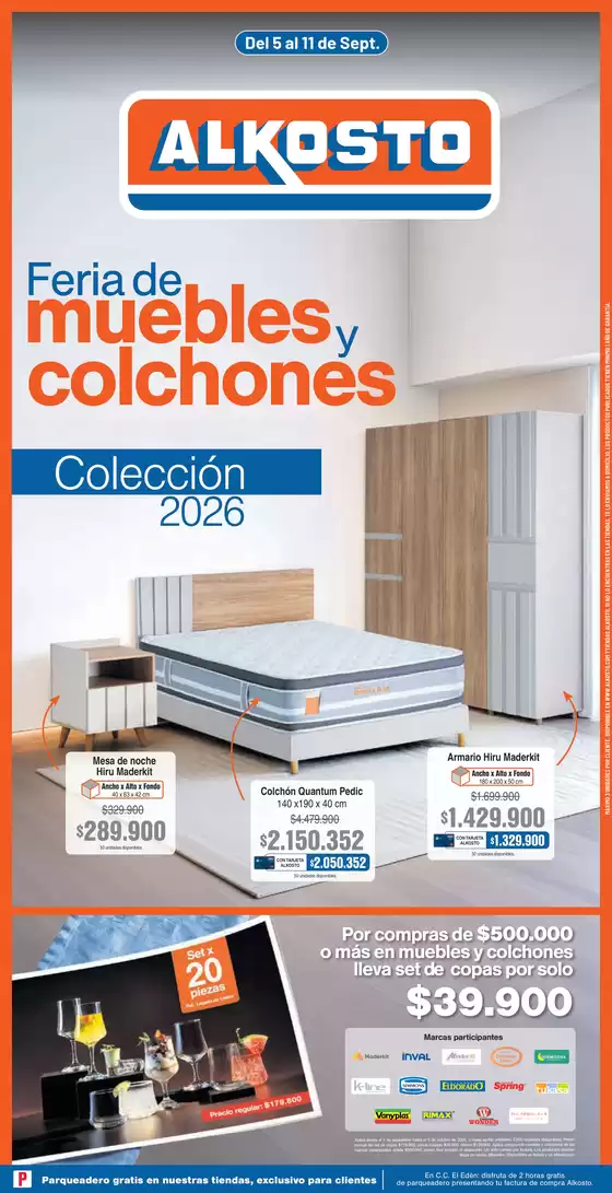 Catálogo Alkosto | Separata feria muebles colchones 5septiembre2026 | 2026-09-05T00:00:00.000Z - 2026-09-11T00:00:00.000Z