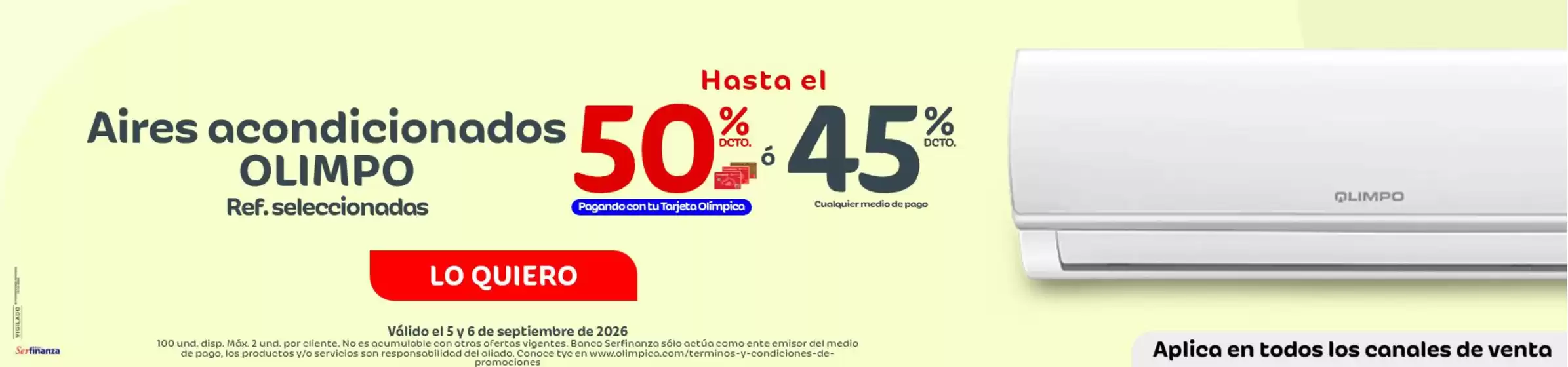 Catálogo Olímpica | Ofertas y gangas exclusivas | 2026-09-05T00:00:00.000Z - 2026-09-06T00:00:00.000Z