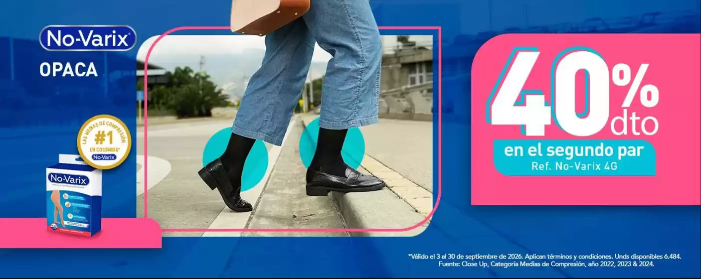 Catálogo Ortopedicos Futuro | 40% dto en el segundo par Ref. No-Varix 4G, Recibe bono redimible de $50.000 | 2026-09-08T00:00:00.000Z - 2026-09-30T00:00:00.000Z
