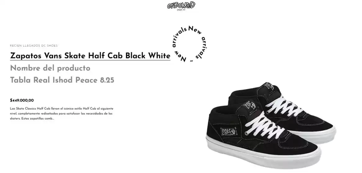 Catálogo On Board | Zapatos Vans Skate Half Cab Black White $449.000,00 | 2026-09-09T00:00:00.000Z - 2026-09-30T00:00:00.000Z