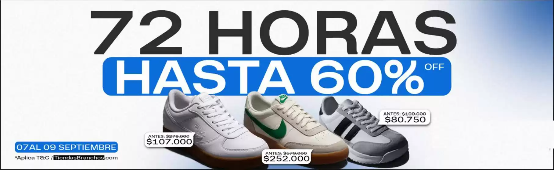 Catálogo Branchos | 72 Horas Hasta 60% OFF | 2026-09-09T00:00:00.000Z - 2026-09-09T00:00:00.000Z