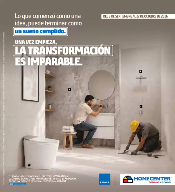 Catálogo Homecenter en Guachetá | Promociones actuales | 2026-09-09T00:00:00.000Z - 2026-10-27T00:00:00.000Z