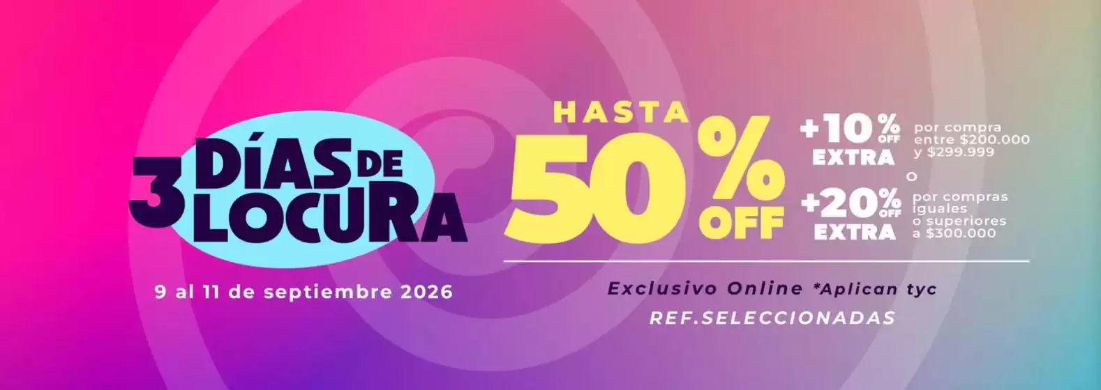 Catálogo MIC | 3 Días de Locura | 2026-09-10T00:00:00.000Z - 2026-09-11T00:00:00.000Z