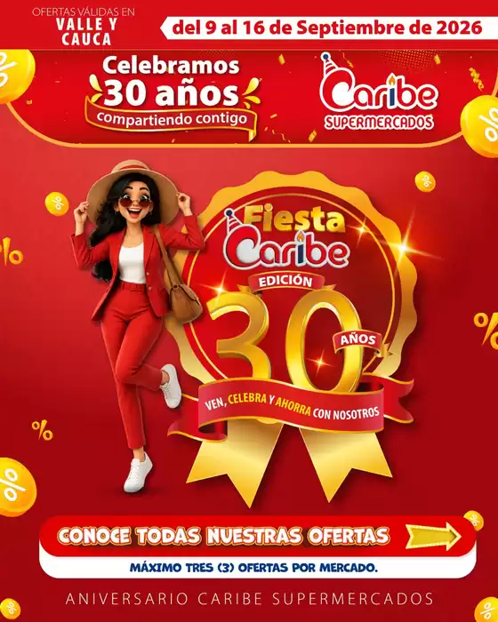 Catálogo Caribe Supermercados | Volante aniversario valle | 2026-09-09T00:00:00.000Z - 2026-09-16T00:00:00.000Z