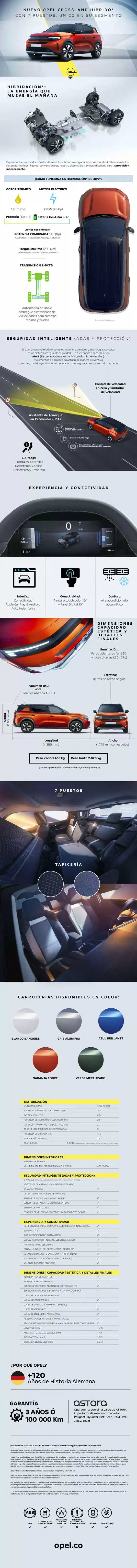 Catálogo Los Coches | Los Coches Opel - Ficha Tecnica Opel Crossland Hibrido 2026 Los Coches | 2026-01-01T00:00:00.000Z - 2026-12-31T00:00:00.000Z