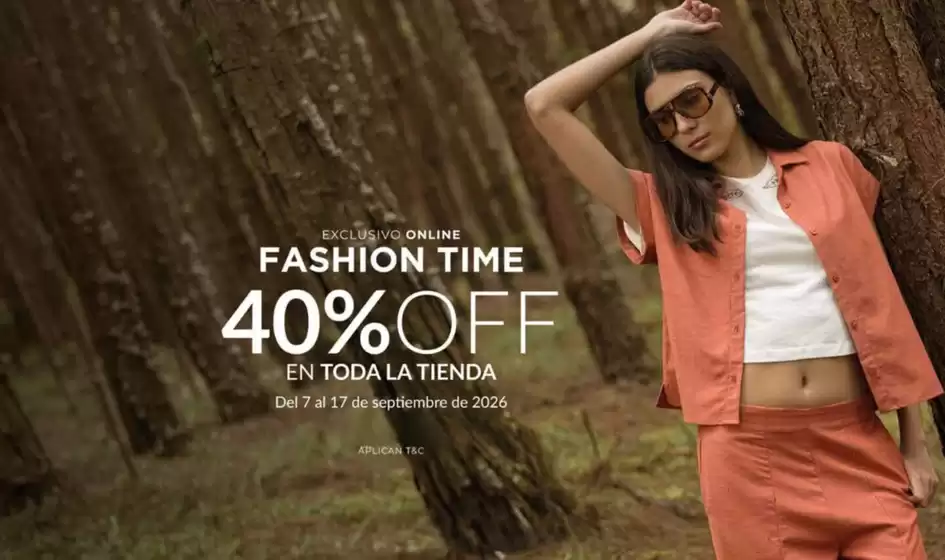Catálogo Fuera de Serie | Fashion Time 40% OFF en toda la tienda | 2026-09-10T00:00:00.000Z - 2026-09-17T00:00:00.000Z