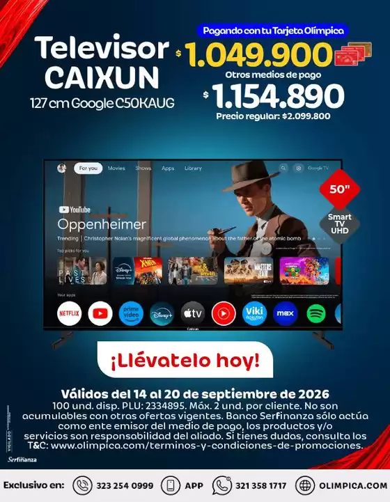 Catálogo Olímpica | Ofertas principales para ahorradores | 2026-09-14T00:00:00.000Z - 2026-09-20T00:00:00.000Z