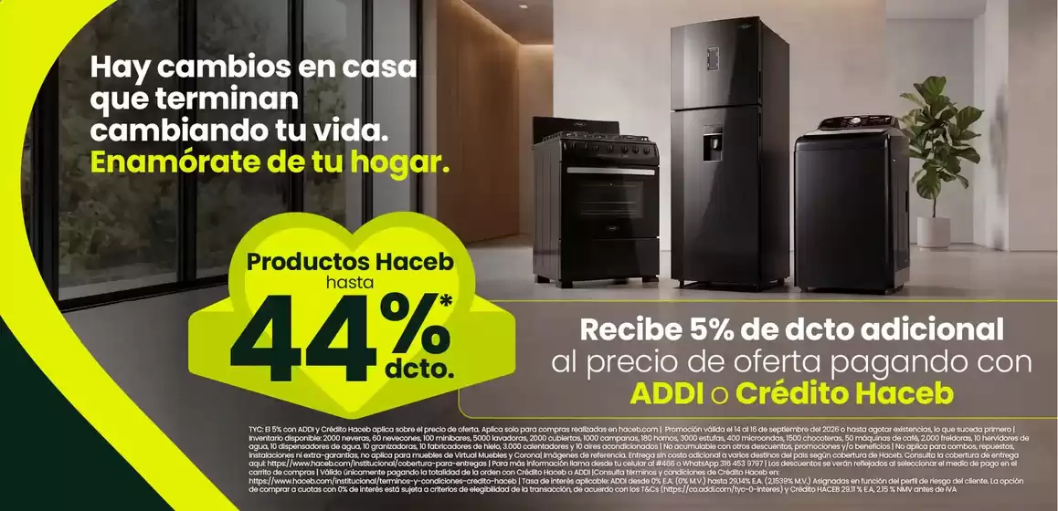 Catálogo Haceb | Nuevas ofertas para descubrir | 2026-09-14T00:00:00.000Z - 2026-09-16T00:00:00.000Z
