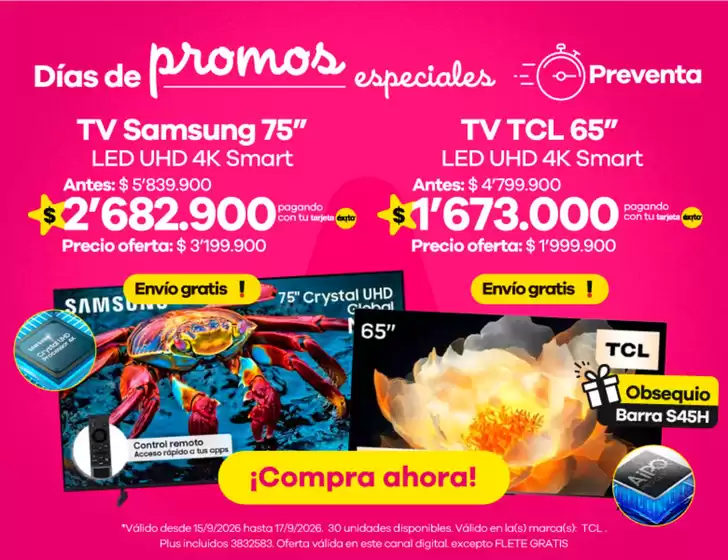 Catálogo Éxito | Ahorra ahora con nuestras ofertas | 2026-09-15T00:00:00.000Z - 2026-09-17T00:00:00.000Z