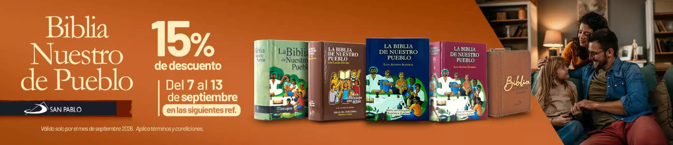 Catálogo Librería San Pablo | Biblia Nuestro de Pueblo 15% OFF | 2026-09-15T00:00:00.000Z - 2026-09-17T00:00:00.000Z