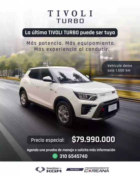 Catálogo Ssangyong | Tivoli Turbo con precio especial de $79.990.000 | 2026-09-16T00:00:00.000Z - 2026-09-30T00:00:00.000Z