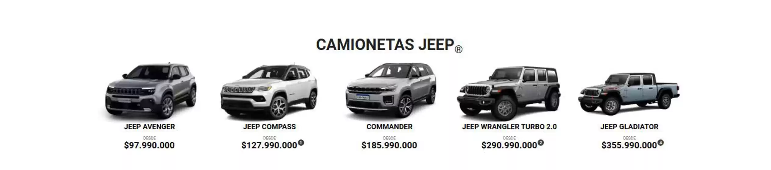 Catálogo Jeep en Calarcá | Mejor precio para ti | 2026-09-16T00:00:00.000Z - 2026-09-30T00:00:00.000Z