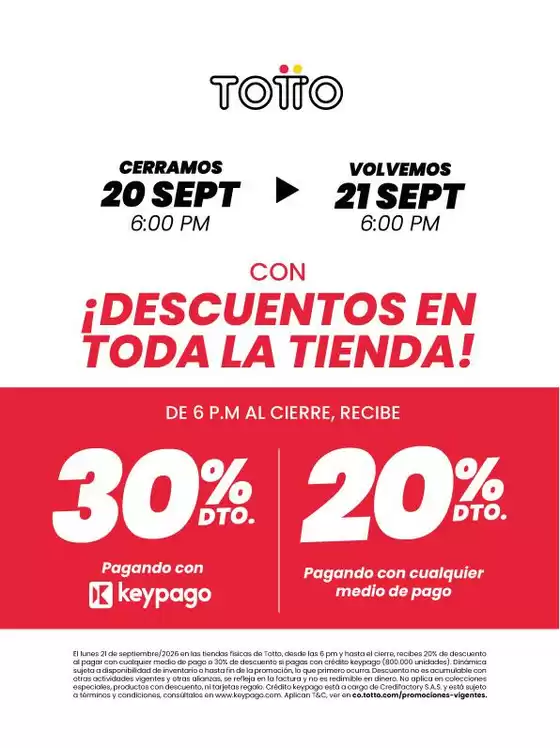Catálogo Totto en Arbeláez | Gran variedad de ofertas | 2026-09-21T00:00:00.000Z - 2026-09-21T00:00:00.000Z