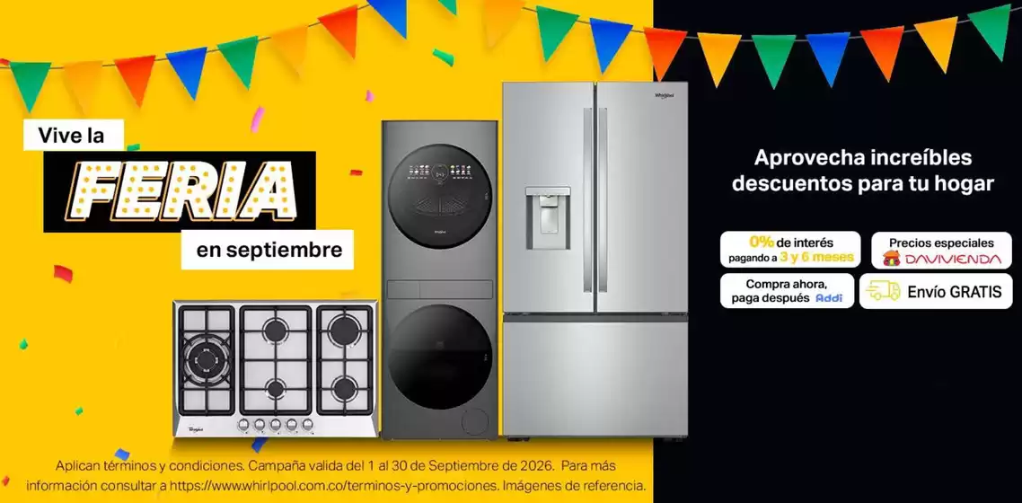 Catálogo Whirlpool en La Tebaida | Aprovecha increíbles descuentos para tu hogar | 2026-09-18T00:00:00.000Z - 2026-09-30T00:00:00.000Z