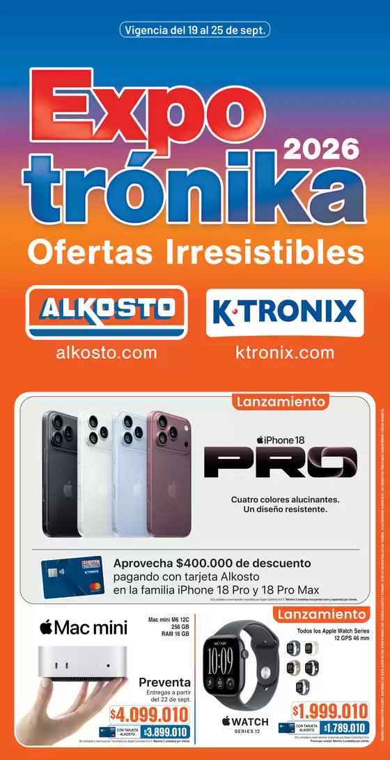 Catálogo Alkosto | Separata expotronika 19septiembre2026 | 2026-09-19T00:00:00.000Z - 2026-09-25T00:00:00.000Z