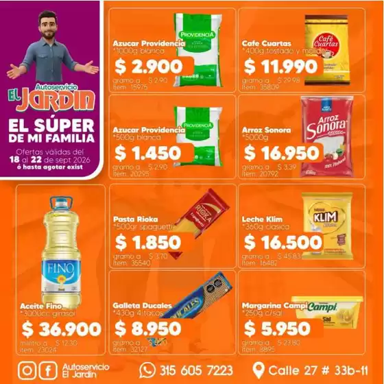 Catálogo Autoservicio El Jardín en Cota | Ofertas Autoservicio El Jardín | 2026-09-18T00:00:00.000Z - 2026-09-22T00:00:00.000Z